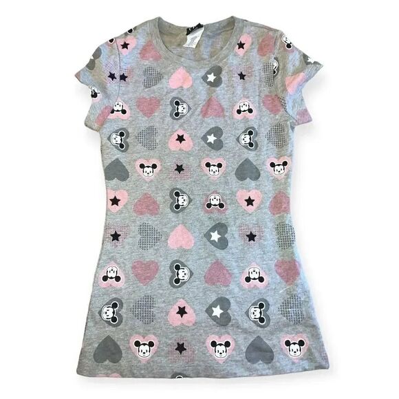 Vintage y2k Disney Mickey Mouse Argyle style baby tee - Picture 1 of 3